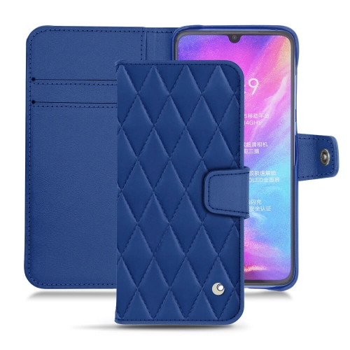 Protections en cuir (coques, étuis, housses) pour Xiaomi Mi 9 par NoreveBleu océan - Couture ( Nappa - Pantone #15458a) 