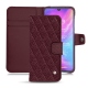 Housse cuir Xiaomi Mi 9 - Lie de vin - Couture ( Pantone 5115C ) 