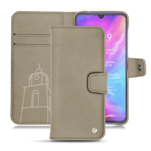 Capa em pele Xiaomi Mi 9Darboun sabla ( Pantone #BCB1A1 )