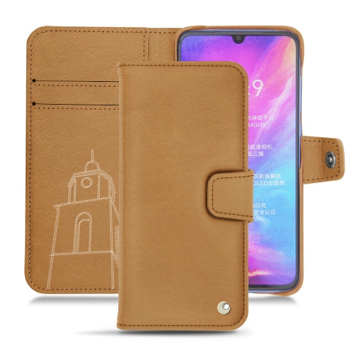 Capa em pele Xiaomi Mi 9Castan esparciate ( Pantone #824F2A )