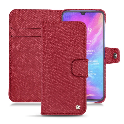 Funda de piel Xiaomi Mi 9Rouge passion ( Pantone #a6192e ) 