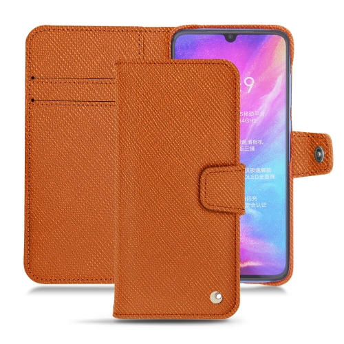 Capa em pele Xiaomi Mi 9Orange vibrant ( Pantone #e36b39 ) 