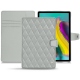 Samsung Galaxy Tab S5e leather case - Gris - Couture ( Nappa - Pantone W428C ) 