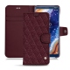 Housse cuir Nokia 9 PureView - Lie de vin - Couture ( Pantone 5115C ) 