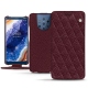 Housse cuir Nokia 9 PureView - Lie de vin - Couture ( Pantone 5115C ) 