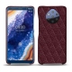 Coque cuir Nokia 9 PureView - Lie de vin - Couture ( Pantone 5115C ) 