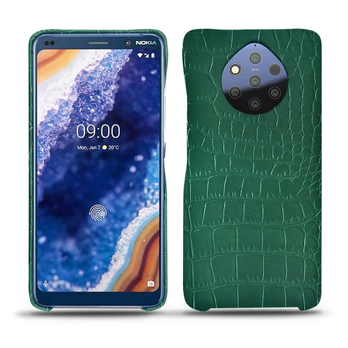Funda de piel Nokia 9 PureViewCrocodile pino ( Pantone #173F35 ) 