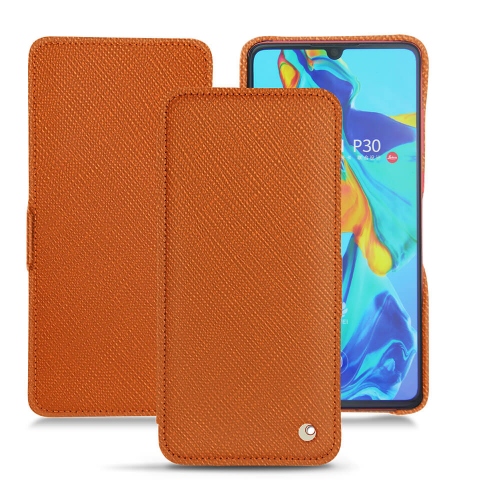 Lederschutzhülle Huawei P30Orange vibrant ( Pantone #e36b39 ) 