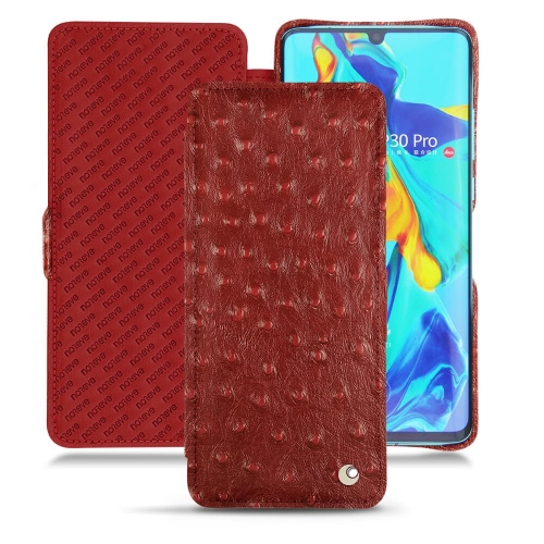 Protections premium - coque, étui, housse - pour Huawei P30 Pro par NoreveAutruche ciliegia ( Pantone #a4343a ) 