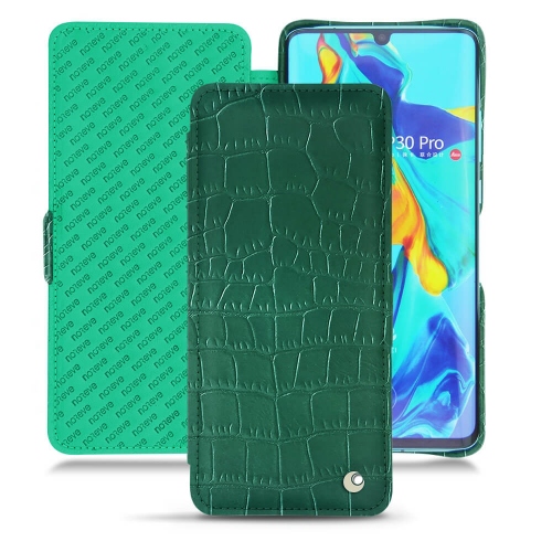 Funda de piel Huawei P30 ProCrocodile pino ( Pantone #173F35 ) 