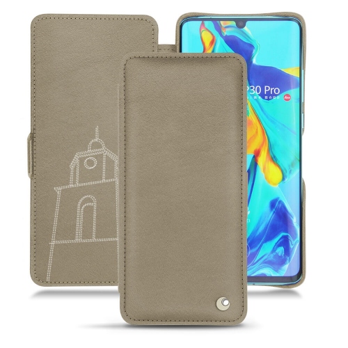 Custodia in pelle Huawei P30 ProDarboun sabla ( Pantone #BCB1A1 )