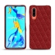 Coque cuir Huawei P30 - Tomate - Couture ( Pantone 187C ) 