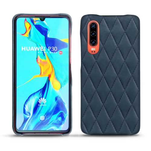 Capa em pele Huawei P30Jean vintage - Couture ( Pantone #2f414f  ) 