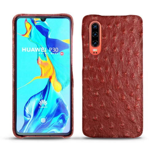 Custodia in pelle Huawei P30Autruche ciliegia ( Pantone #a4343a ) 