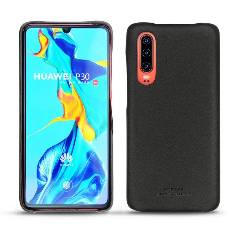 Huawei P30 leather cover - Noir PU