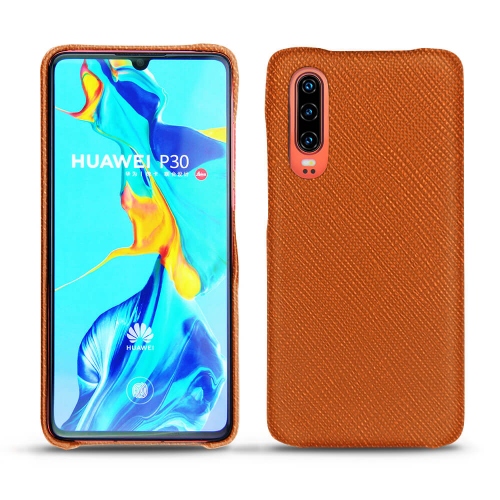 Capa em pele Huawei P30Orange vibrant ( Pantone #e36b39 ) 