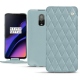 Capa em pele OnePlus 6T - Bleu ciel - Couture ( Nappa - Pantone 277C ) 