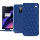 Housse cuir OnePlus 6T - Bleu océan - Couture ( Nappa - Pantone 293C ) 