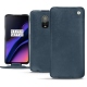 OnePlus 6T leather case - Jean vintage ( Roughtcut - Pantone 285U  ) 