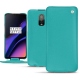 OnePlus 6T leather case - Bleu fluo
