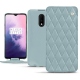 Custodia in pelle OnePlus 7 - Bleu ciel - Couture ( Nappa - Pantone 277C ) 