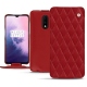 Custodia in pelle OnePlus 7 - Rouge - Couture ( Nappa - Pantone 199C ) 