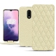 Housse cuir OnePlus 7 - Ivoire - Couture ( Sleek P C12 - White ) 