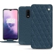 Capa em pele OnePlus 7 - Indigo - Couture ( Pantone 303U ) 