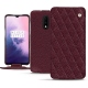 Housse cuir OnePlus 7 - Lie de vin - Couture ( Pantone 5115C ) 