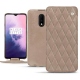 Capa em pele OnePlus 7 - Taupe vintage - Couture