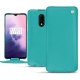 OnePlus 7 leather case - Bleu fluo