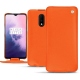 Lederschutzhülle OnePlus 7 - Orange fluo