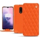 OnePlus 7 leather case - Orange fluo - Couture