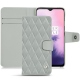 OnePlus 7 leather case - Gris - Couture ( Nappa - Pantone W428C ) 