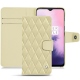 Funda de piel OnePlus 7 - Beige - Couture ( Nappa - Pantone 7502C ) 