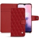 Lederschutzhülle OnePlus 7 - Rouge - Couture ( Nappa - Pantone 199C ) 
