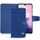 Housse cuir OnePlus 7 - Bleu océan - Couture ( Nappa - Pantone 293C ) 