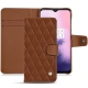 Housse cuir OnePlus 7 - Marron - Couture ( Nappa - Pantone 1615C ) 