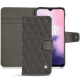 Lederschutzhülle OnePlus 7 - Anthracite - Couture ( Pantone 424C ) 