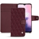 レザーケース OnePlus 7 - Lie de vin - Couture ( Pantone 5115C ) 