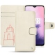 Capa em pele OnePlus 7 - Blanc escumo