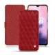 Capa em pele OnePlus 7 - Rouge - Couture ( Nappa - Pantone 199C ) 