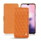 Lederschutzhülle OnePlus 7 - Orange - Couture ( Nappa - Pantone 1495U ) 