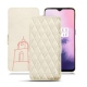 OnePlus 7 leather case - Blanc escumo - Couture