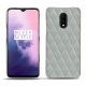 Coque cuir OnePlus 7 - Gris - Couture ( Nappa - Pantone W428C ) 