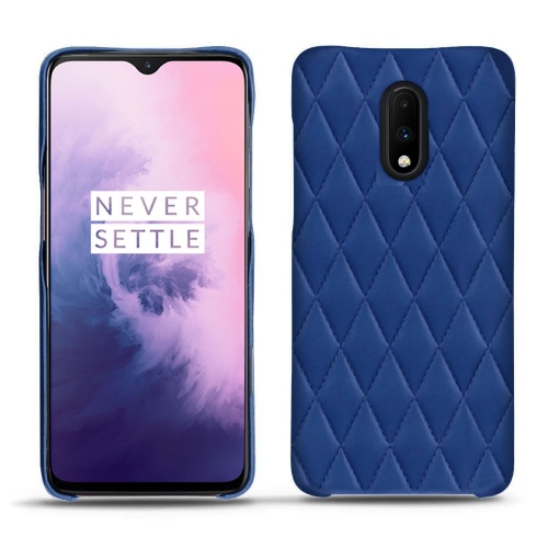 OnePlus 7 leather covers and casesBleu océan - Couture ( Nappa - Pantone #15458a) 