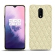 Lederschutzhülle OnePlus 7 - Ivoire - Couture ( Sleek P C12 - White ) 