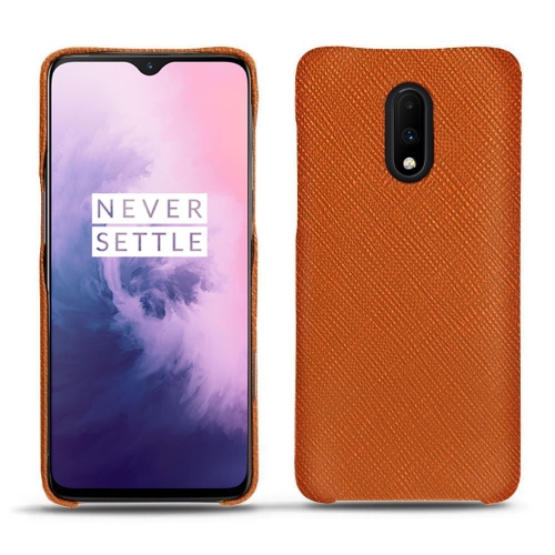 Capa em pele OnePlus 7Orange vibrant ( Pantone #e36b39 ) 