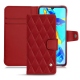 Housse cuir Huawei P30 - Rouge - Couture ( Nappa - Pantone 199C ) 