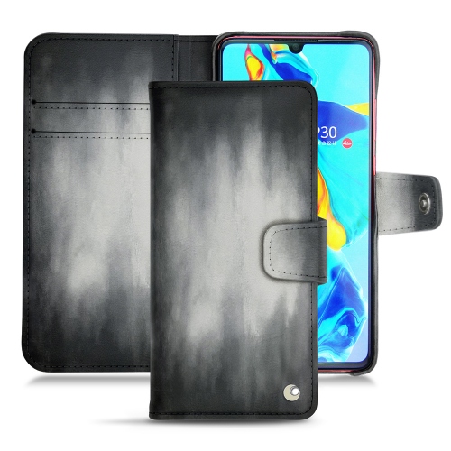 Funda de piel Huawei P30Gris Patine